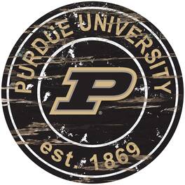 Fan Creations - Purdue Boilermakers 23.5" Distressed Round Sign - Multicolor