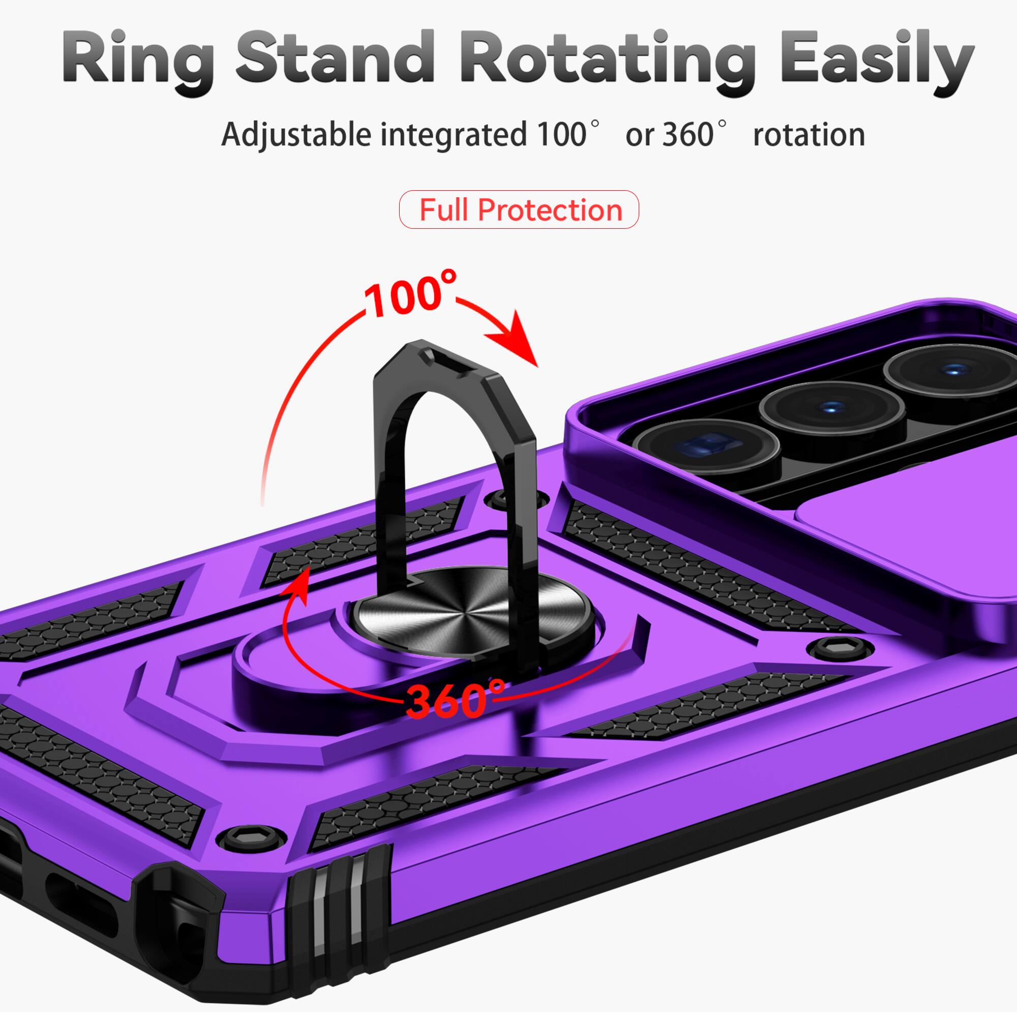 Ring Stand Rotating Easily  
Adjustable integrated 100° or 360° rotation  
Full Protection