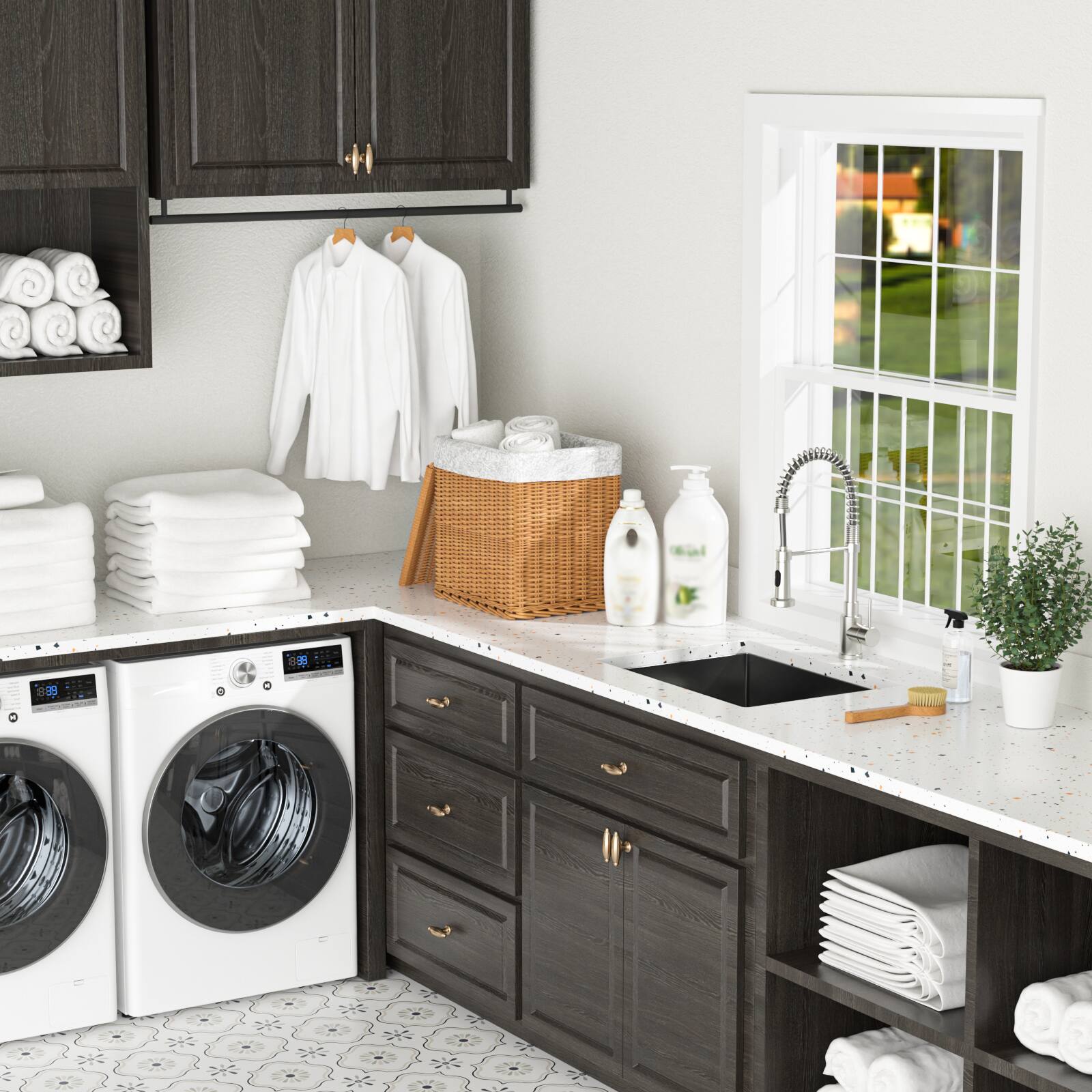 Alt View 1. APRILSOUL - 24 x 18 x 12In Undermount Gunmetal Black Laundry Utility Sink Deep Single Bowl 16Gauge Stainless Steel Laundry Tub Sinks - Gunmetal Black.