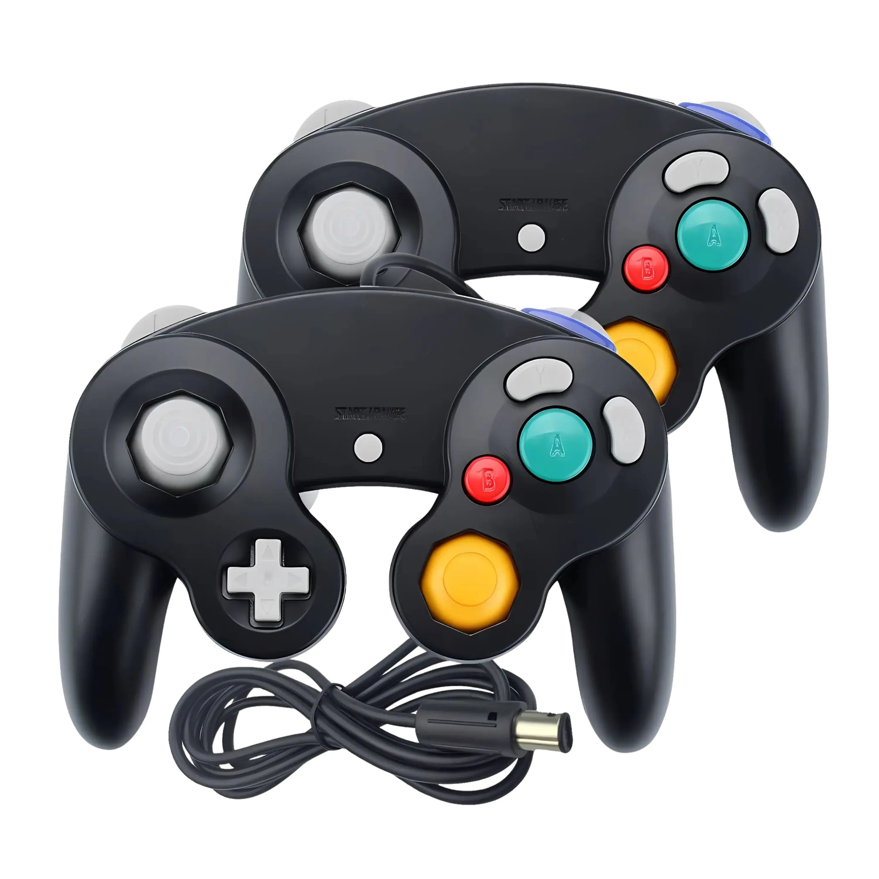 Kitcheniva - Wired NGC Controller Gamepad For Nintendo GameCube & Wii U Console 2 Pcs - Black / Black