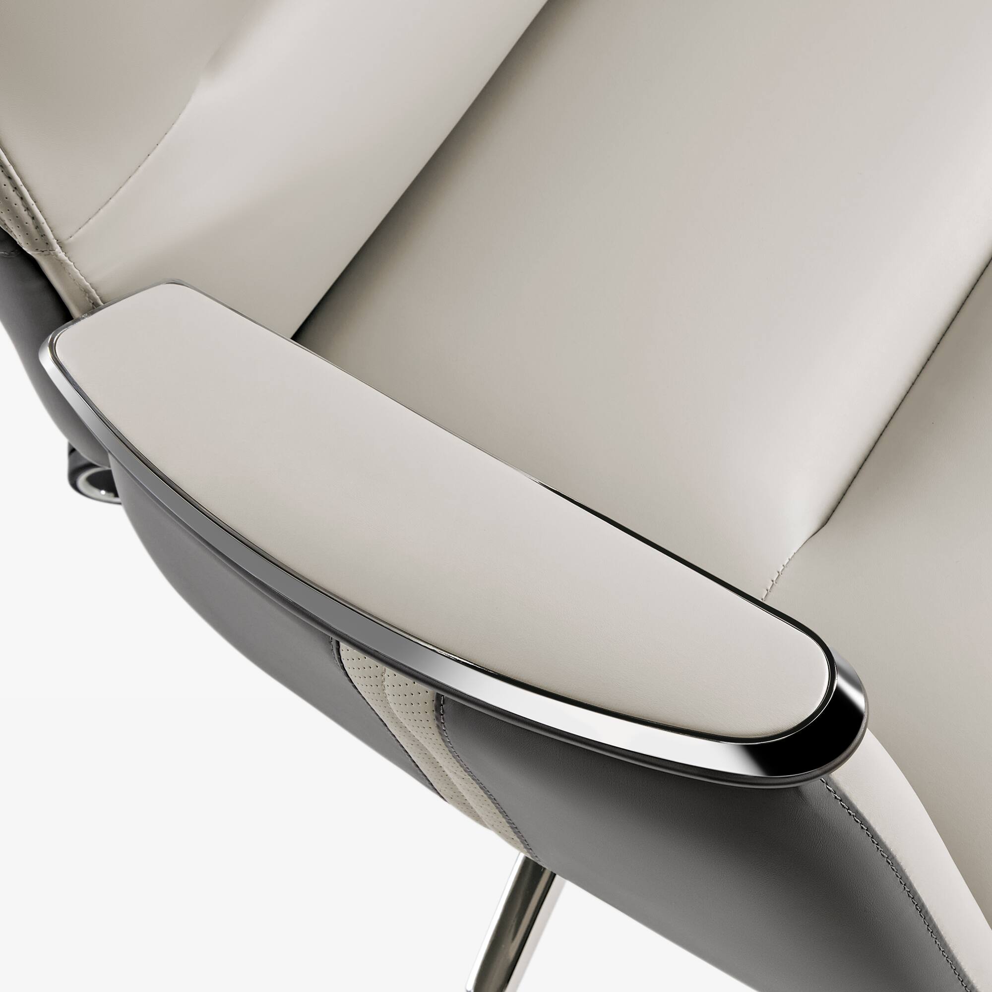 Back. Eureka Ergonomic - Silicone Leather Executive Ergonomic Office Chair - Off-white.