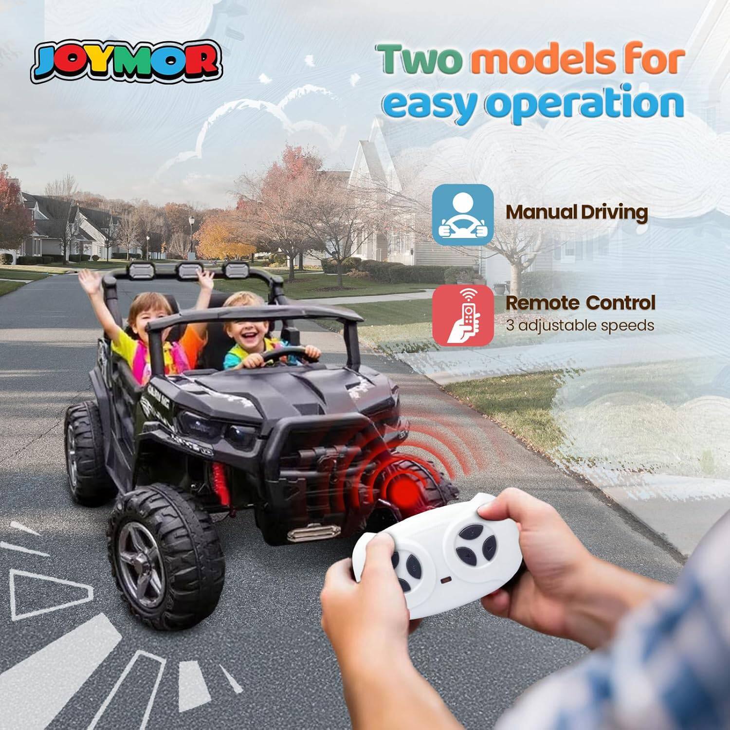 JOYMOR

Two models for easy operation

Manual Driving

Remote Control
3 adjustable speeds