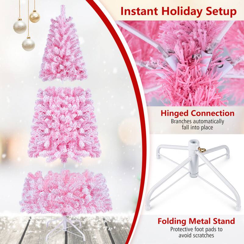 Instant Holiday Setup

Hinged Connection  
Branches automatically fall into place

Folding Metal Stand  
Protective foot pads to avoid scratches