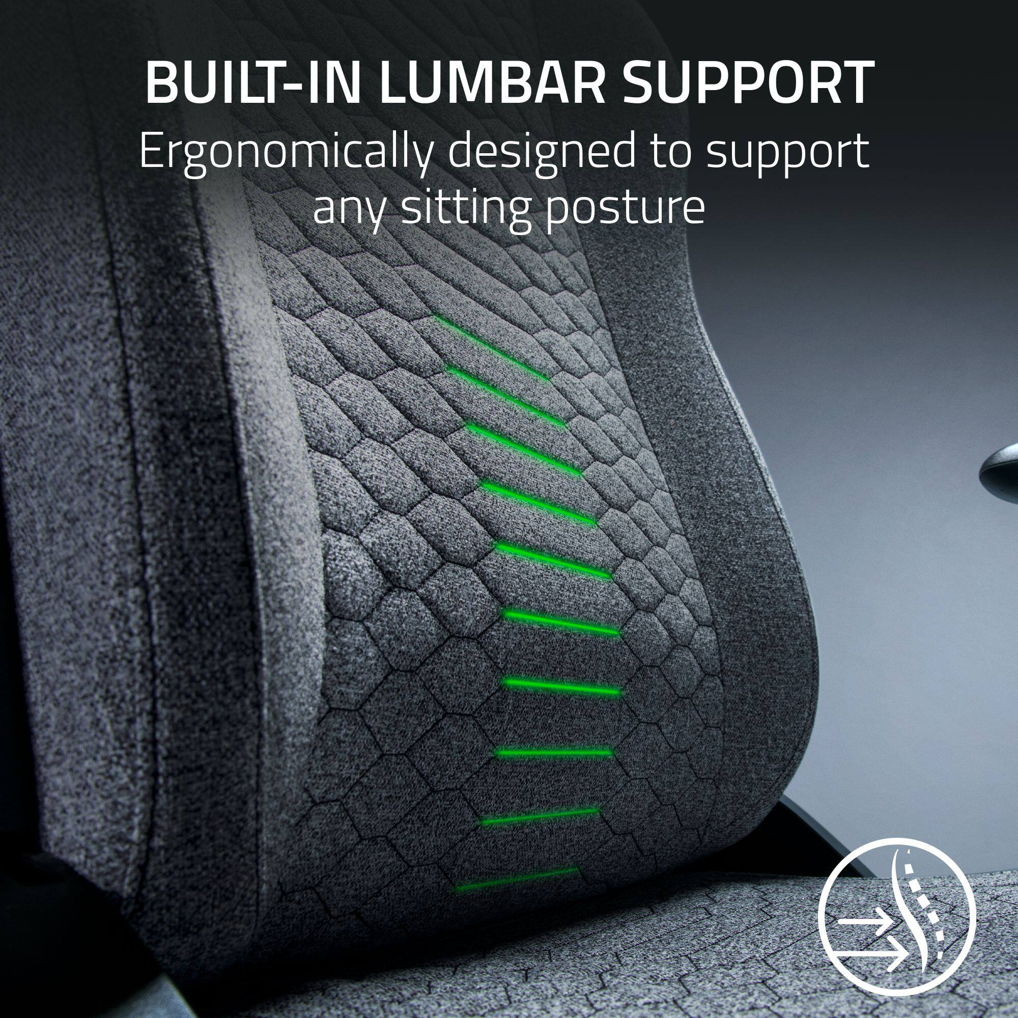 Built-in Lumbar Support Ergonomically designed to support any sitting posture.