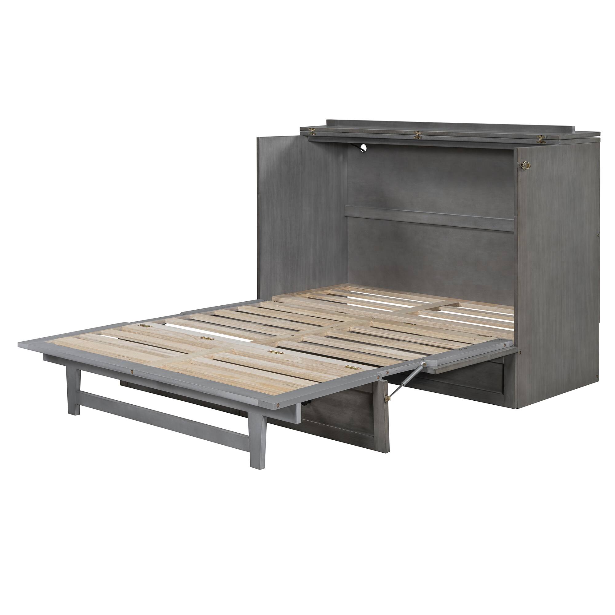 Alt View 10. Tiramisubest - Full Size Murphy Bed, Gray, 76x56x43 inches, Space-Saving - Gray.