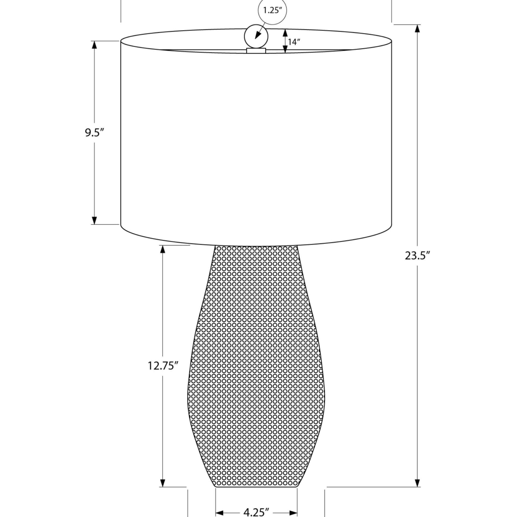 1.25" 14" 9.5" 23.5" 12.75" 4.25"