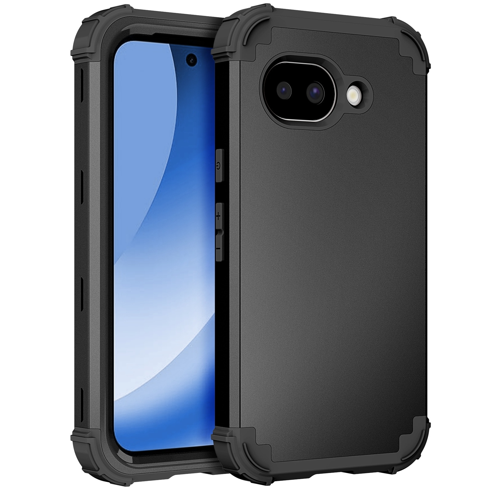 UUCOVER - Heavy Duty Protective Case for Google Pixel 10A, Shockproof Silicone+PC Hybrid Case Anti-Scratch Back Cover - Black