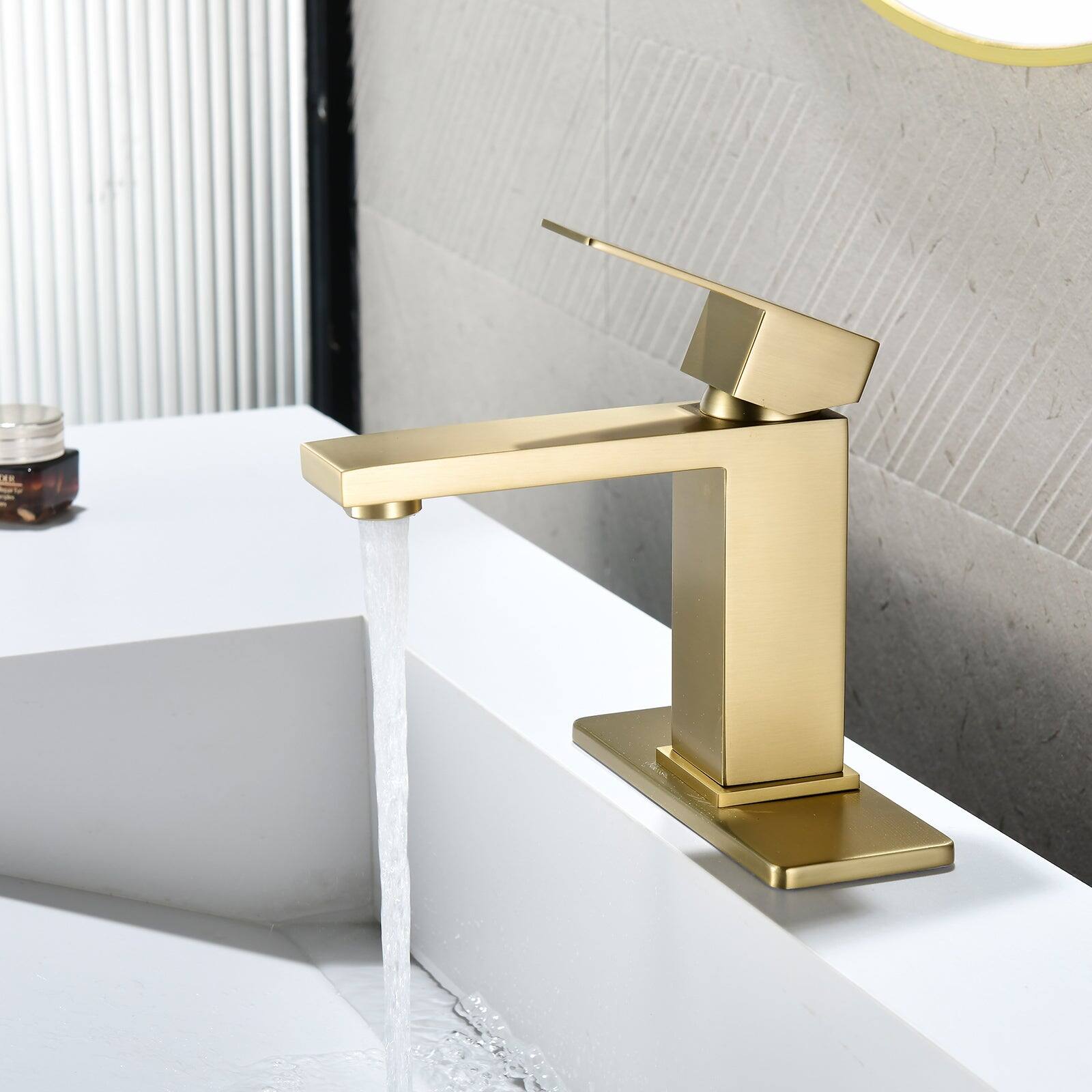 Alt View 4. Boyel Living - Brushed Gold Faucet SUS304 Aerator Spout cUPC Cartridge 60cm Supply Line Pop Up Drain - Brushed Gold.