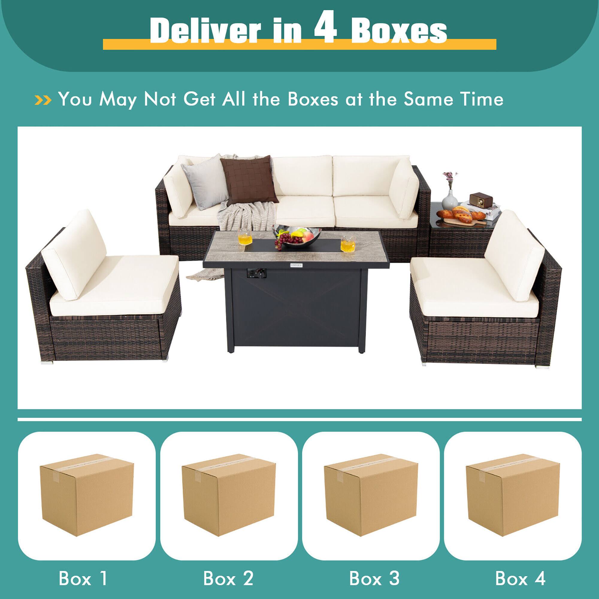 Deliver in 4 Boxes >> You May Not Get All the Boxes at the Same Time

Box 1
Box 2
Box 3
Box 4
