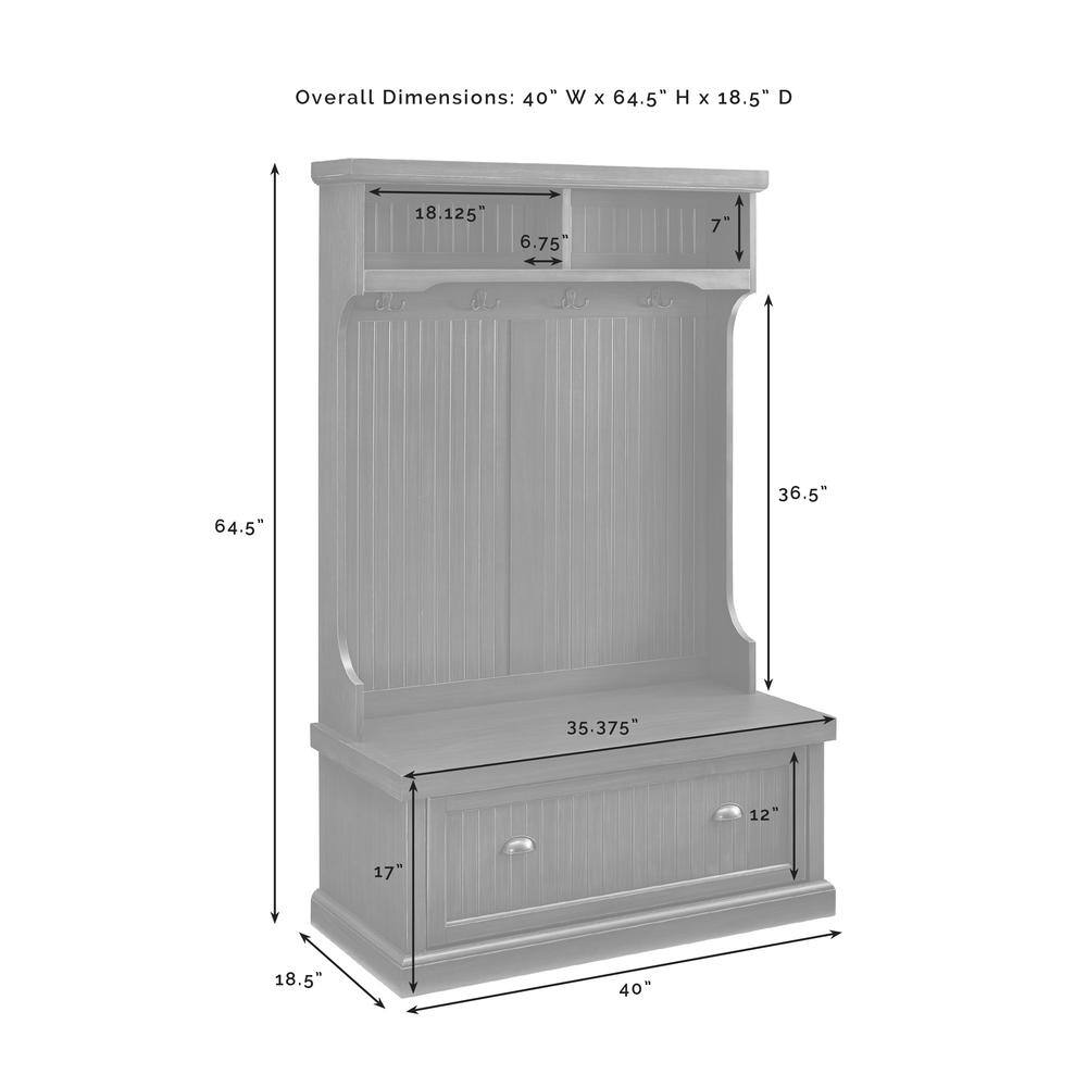Overall Dimensions: 40" W x 64.5" H x 18.5" D

- 18.125"
- 6.75"
- 7"
- 36.5"
- 35.375"
- 12"
- 17"
- 18.5"