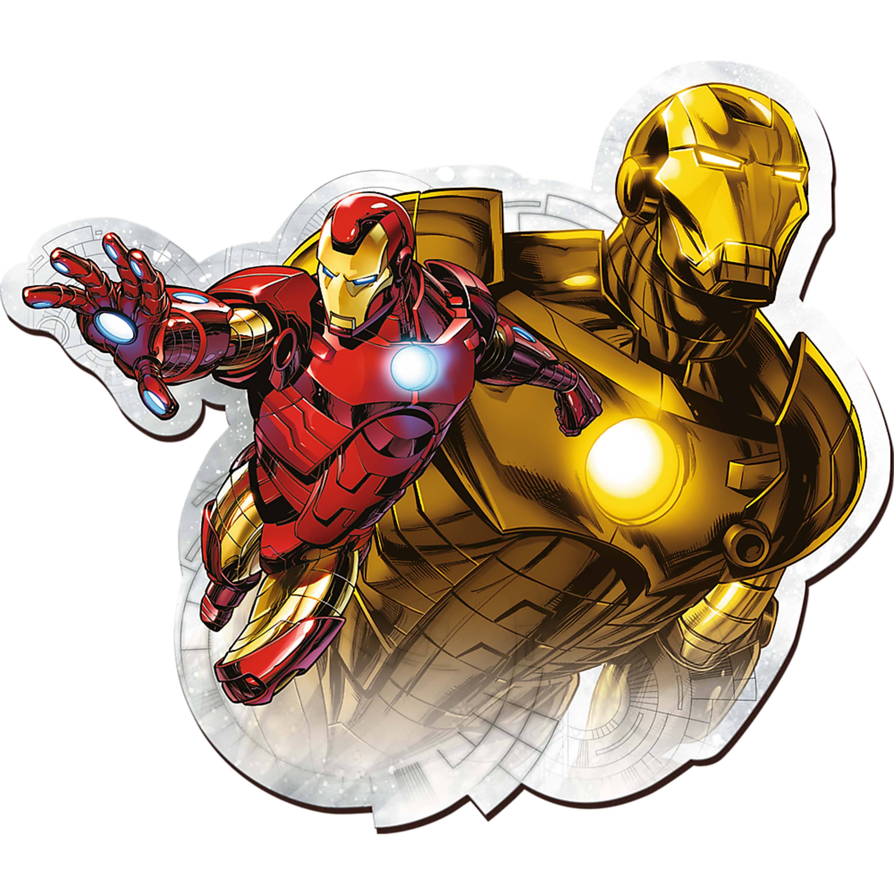 Alt View 4. Trefl - Trefl Wood Craft 160 Piece Wooden Puzzle - Marvel Brave Iron Man - Red, White, Blue, Gold.