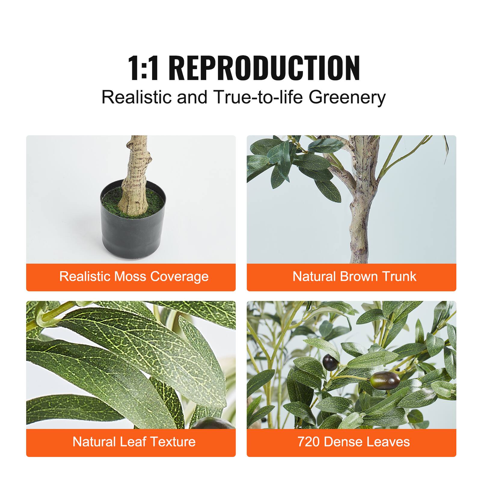 1:1 REPRODUCTION  
Realistic and True-to-life Greenery

- Realistic Moss Coverage
- Natural Brown Trunk
- Natural Leaf Texture
- 720 Dense Leaves