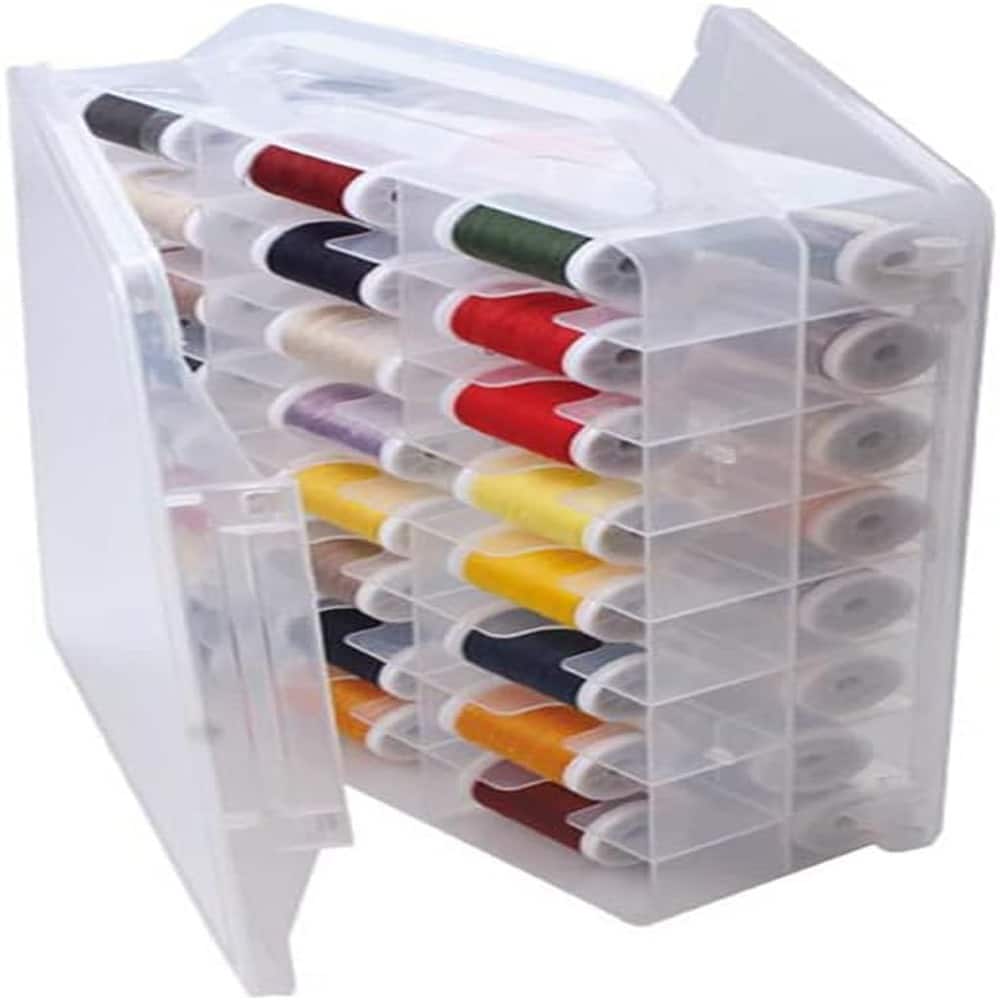 RTMB - Crafts, small toys, embroidery floss, a portable clear plastic organizer box