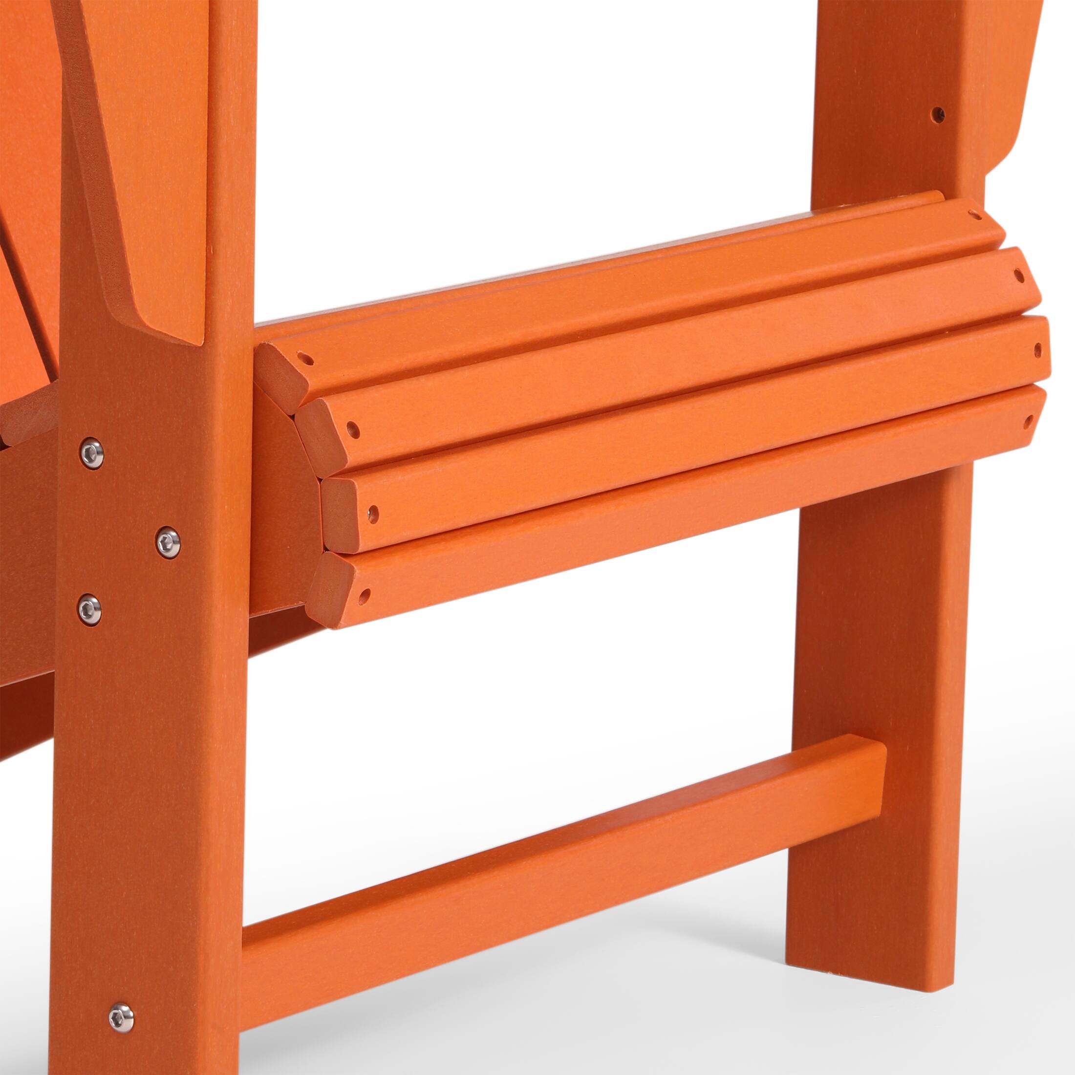 Alt View 3. WestinTrends - WestinTrends Highland 5-Piece Adirondack Chair with Folding Ottoman and Table Set - Orange.