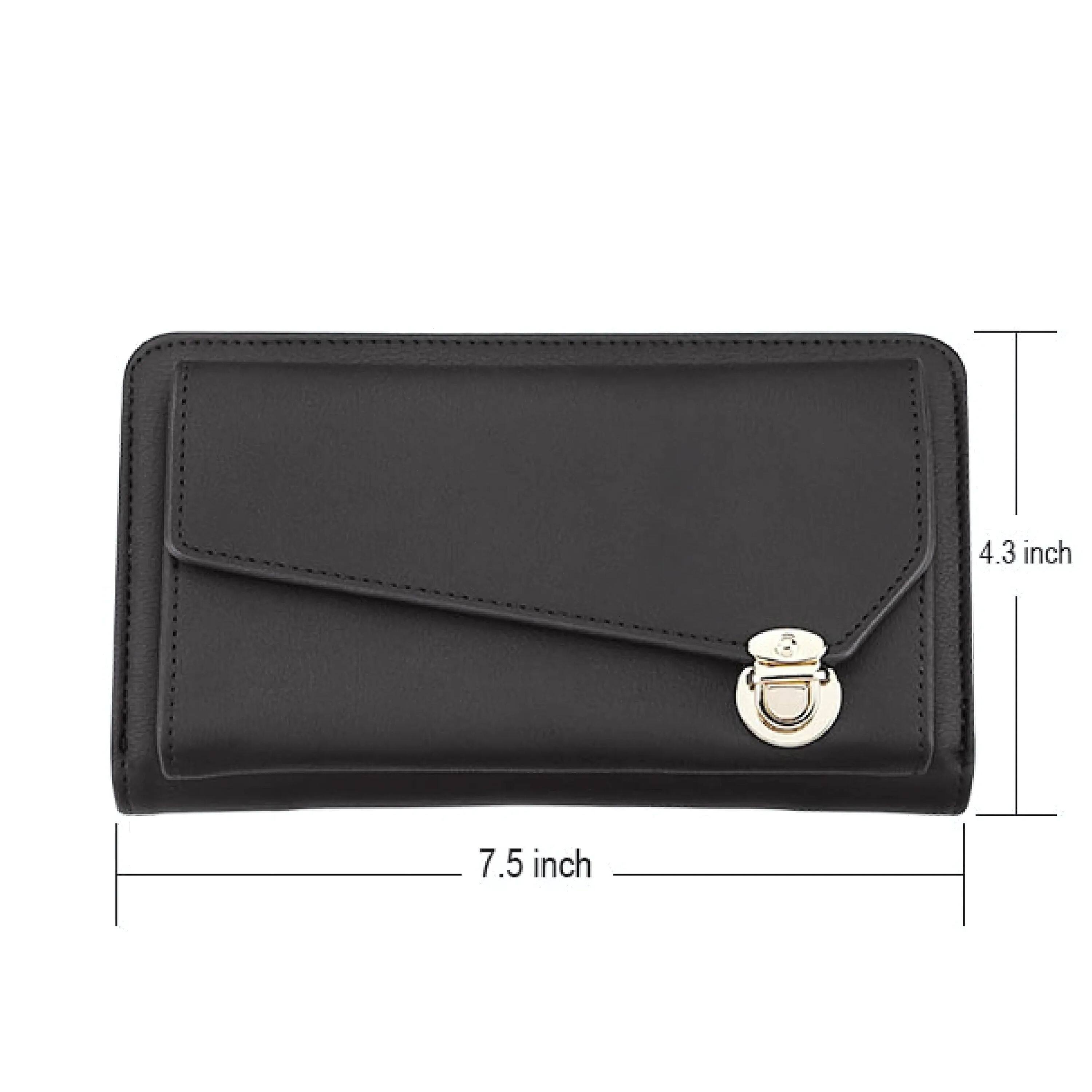 The dimensions of the wallet are:

- Length: 7.5 inches
- Height: 4.3 inches