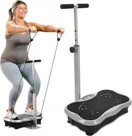 LifePro - TrimLite Vibration Plate – Whole Body Exercise Machine with Handlebars for Weight Loss & Recovery - Gray