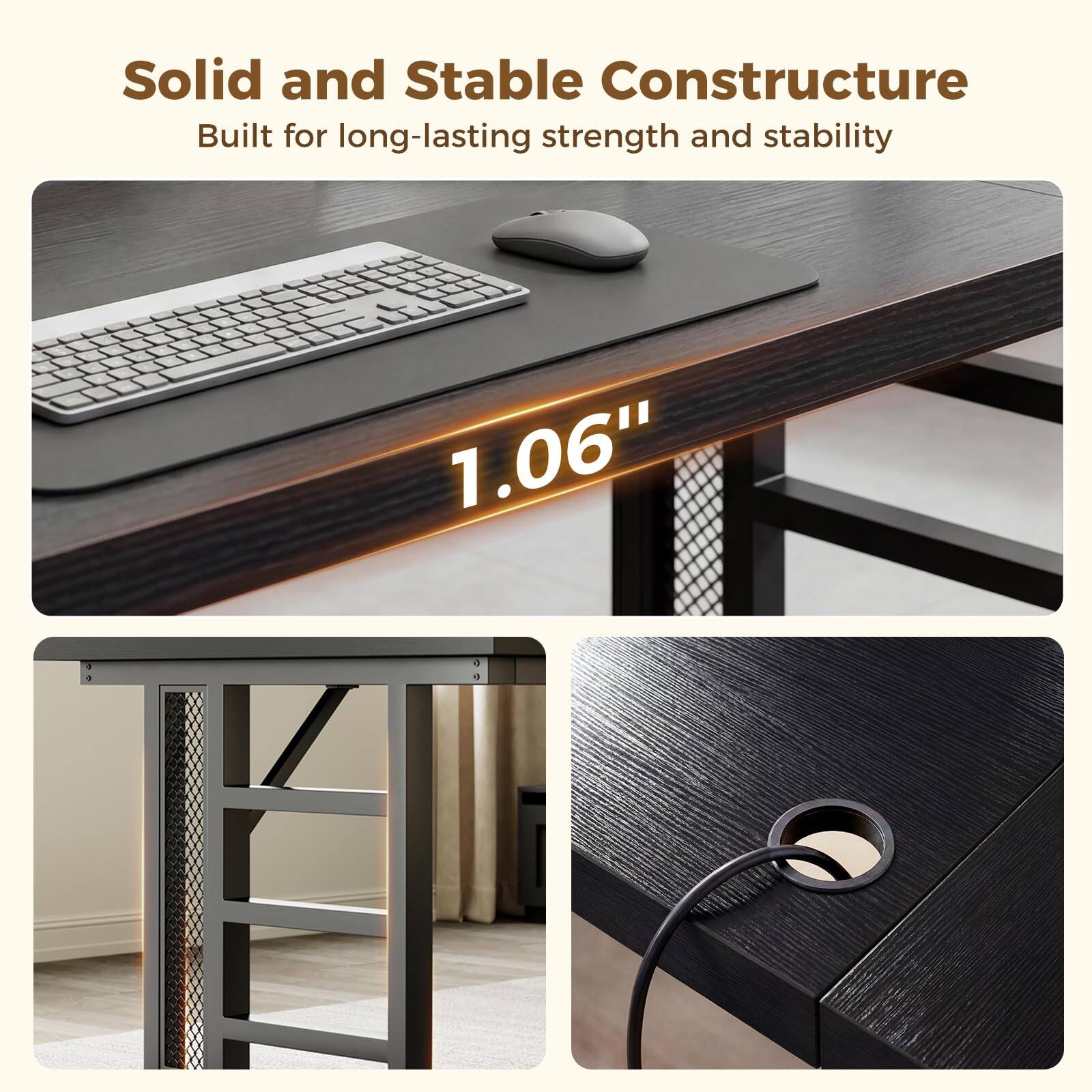 Solid and Stable Construction  
Built for long-lasting strength and stability  
1.06"