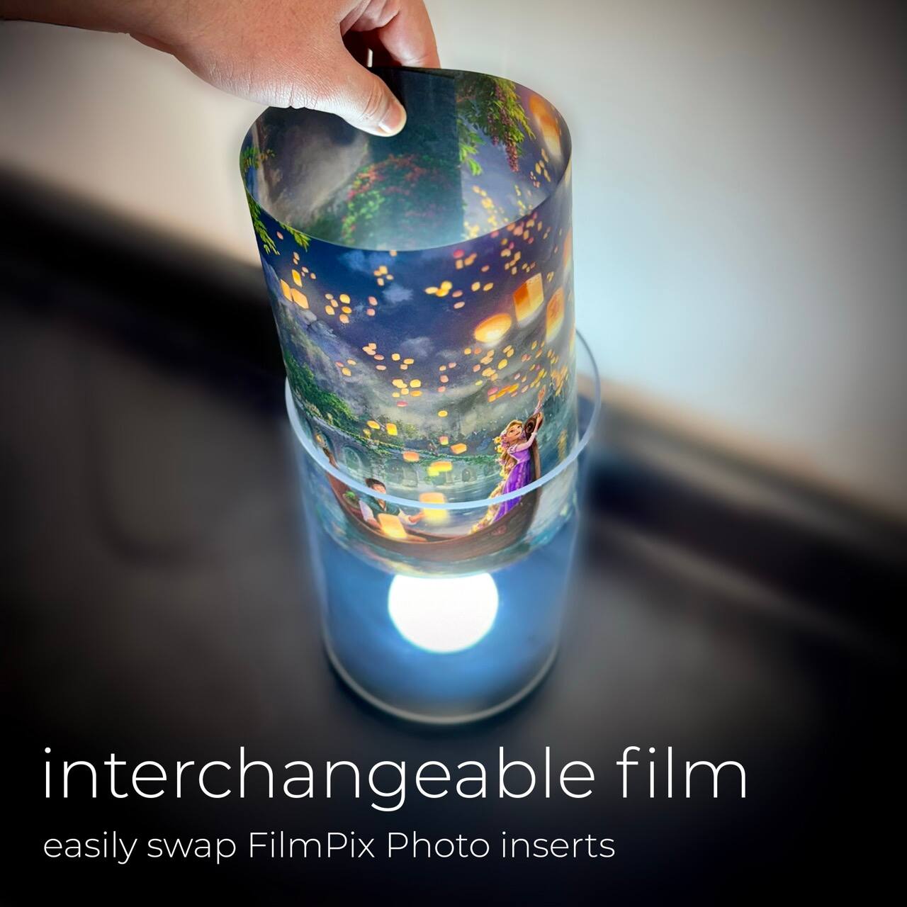 interchangeable film  
easily swap FilmPix Photo inserts
