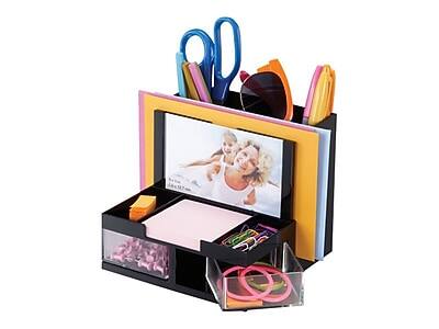 Alt View 3. Officemate - OfficeMate VersaPlus Photo 9 Compartment Plastic Compartment Storage, Black (23112) - Black/Clear.