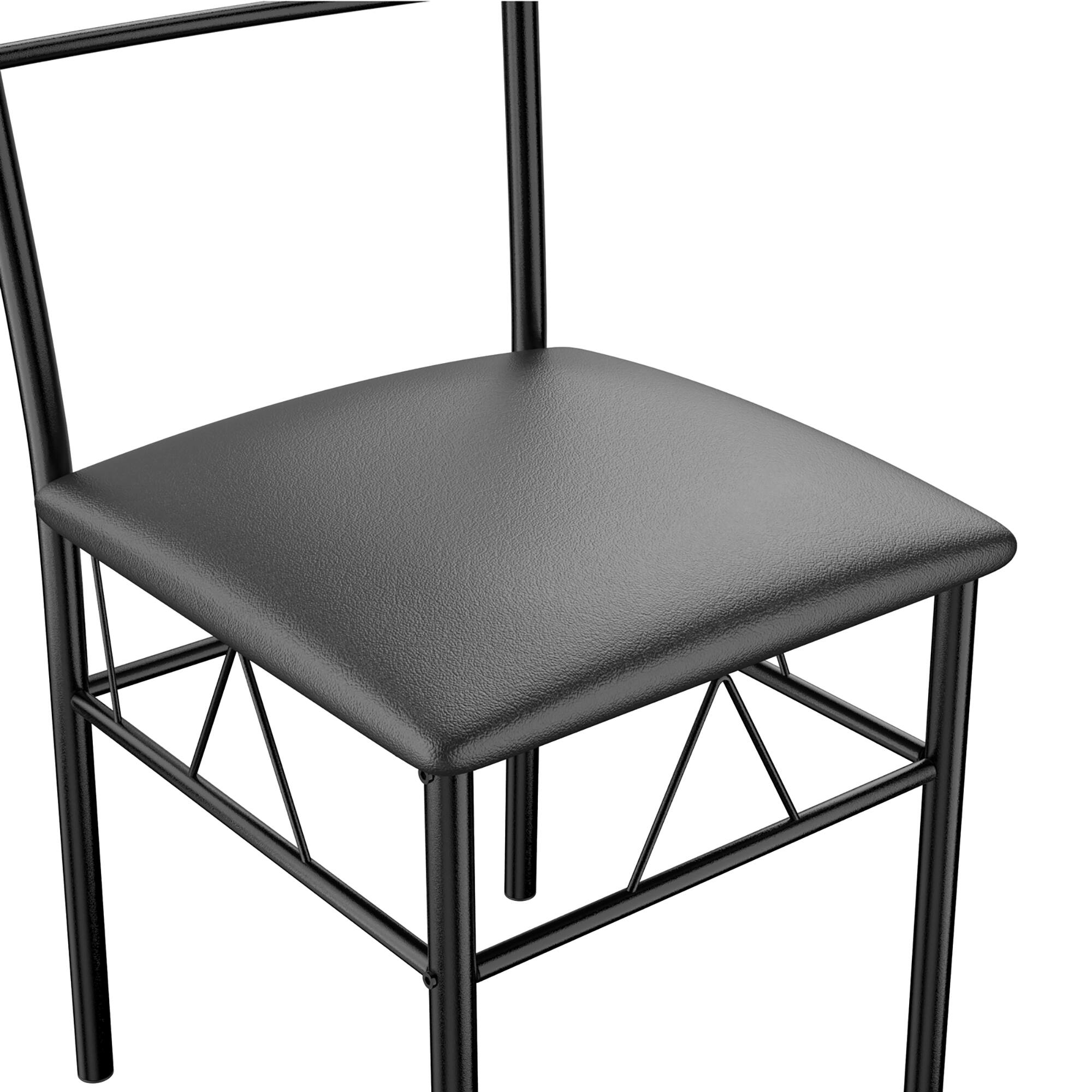 Alt View 4. Gymax - Gymax 5 PC Dining Set Glass Top Table and 4 Chairs Kitchen Room Furniture - Black.