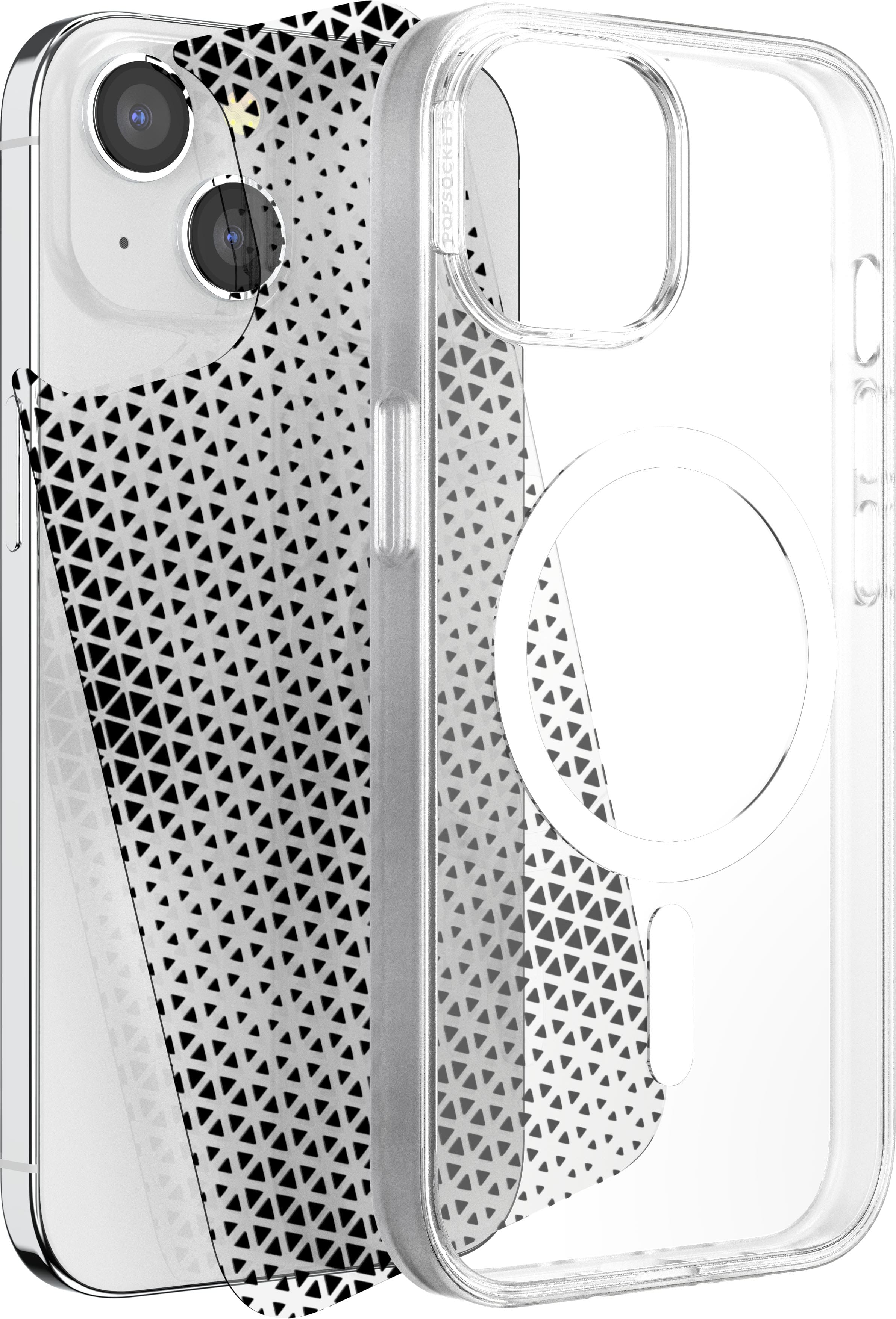 Alt View Zoom 2. Looks iPhone 15 Swappable Graphic Case Inserts (3 per pack) - compatible with PopSockets PopCase only - Geo Collection.