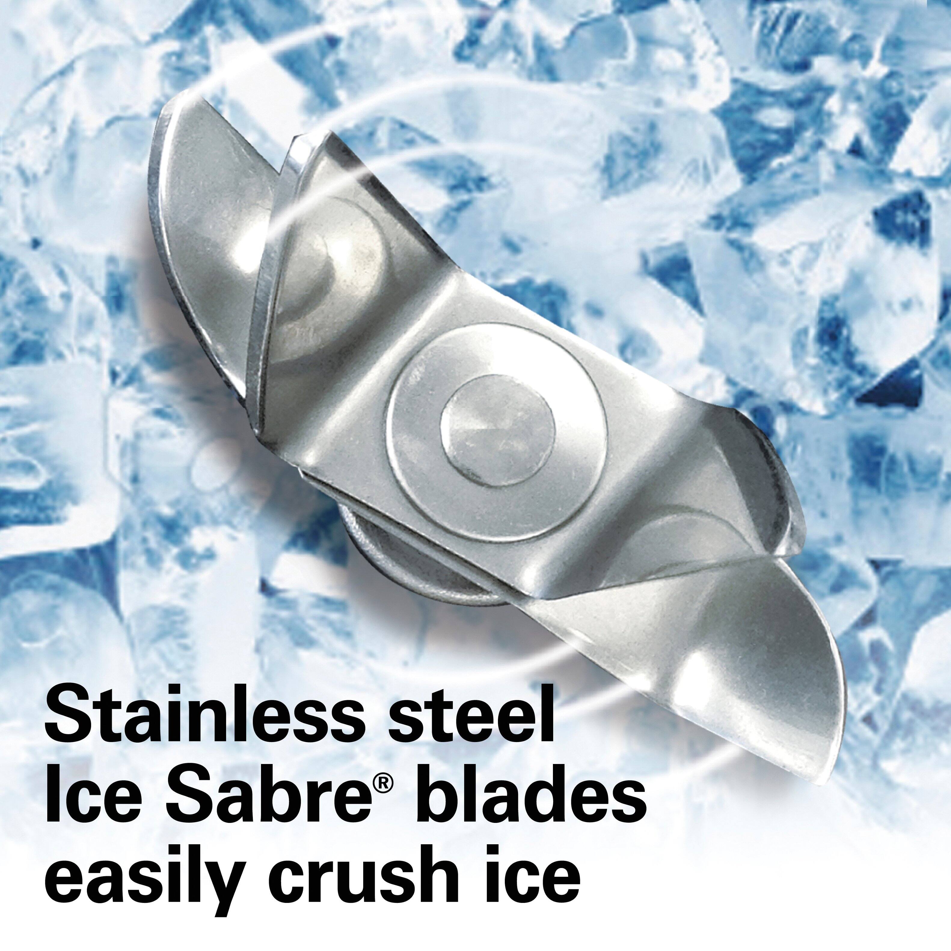 Stainless steel Ice Sabre® blades easily crush ice