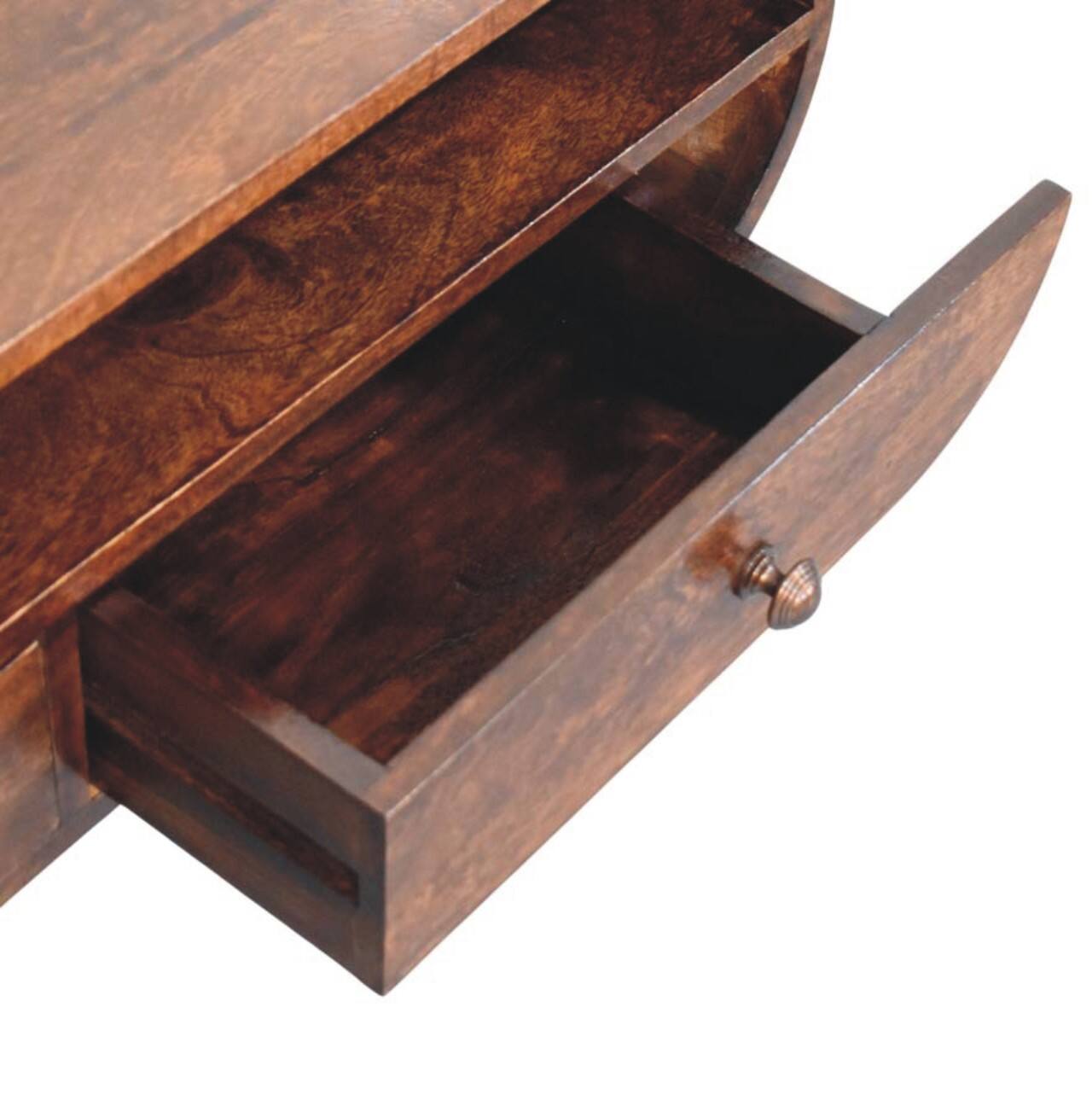 Alt View 2. Artisan Furniture - Artisan Furniture Solid Wood Walnut Curved Two Drawer Media Unit, Brown - Brown.