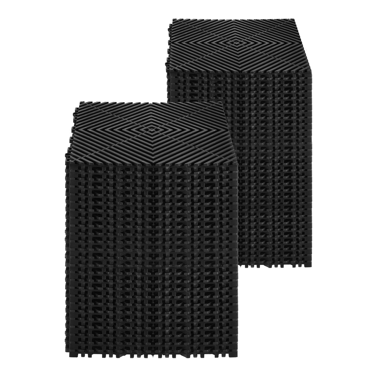 Alt View 5. VEVOR - Interlocking Drainage Mat, 12” x 12” Modular Interlocking Cushion, 55 Pcs Splicing Drainage Mats - Black.
