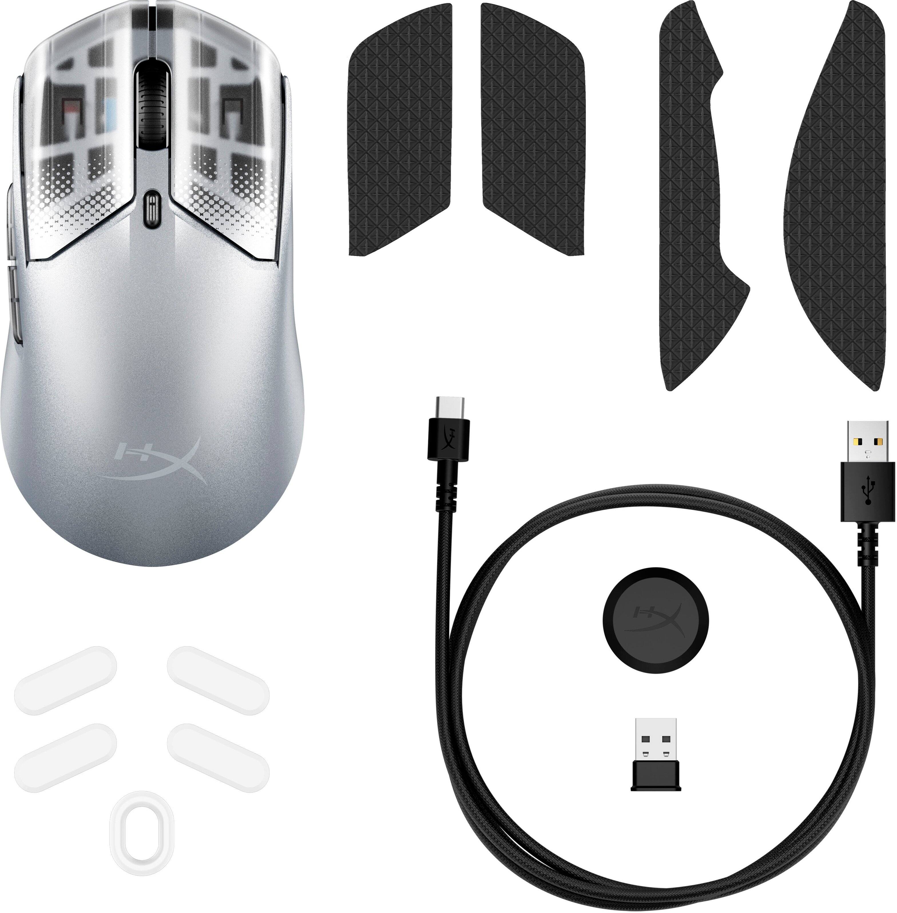 Alt View 13. HyperX - Pulsefire Haste 2 S Lightweight Wireless Optical Gaming Mouse with RGB Lighting - Silver.