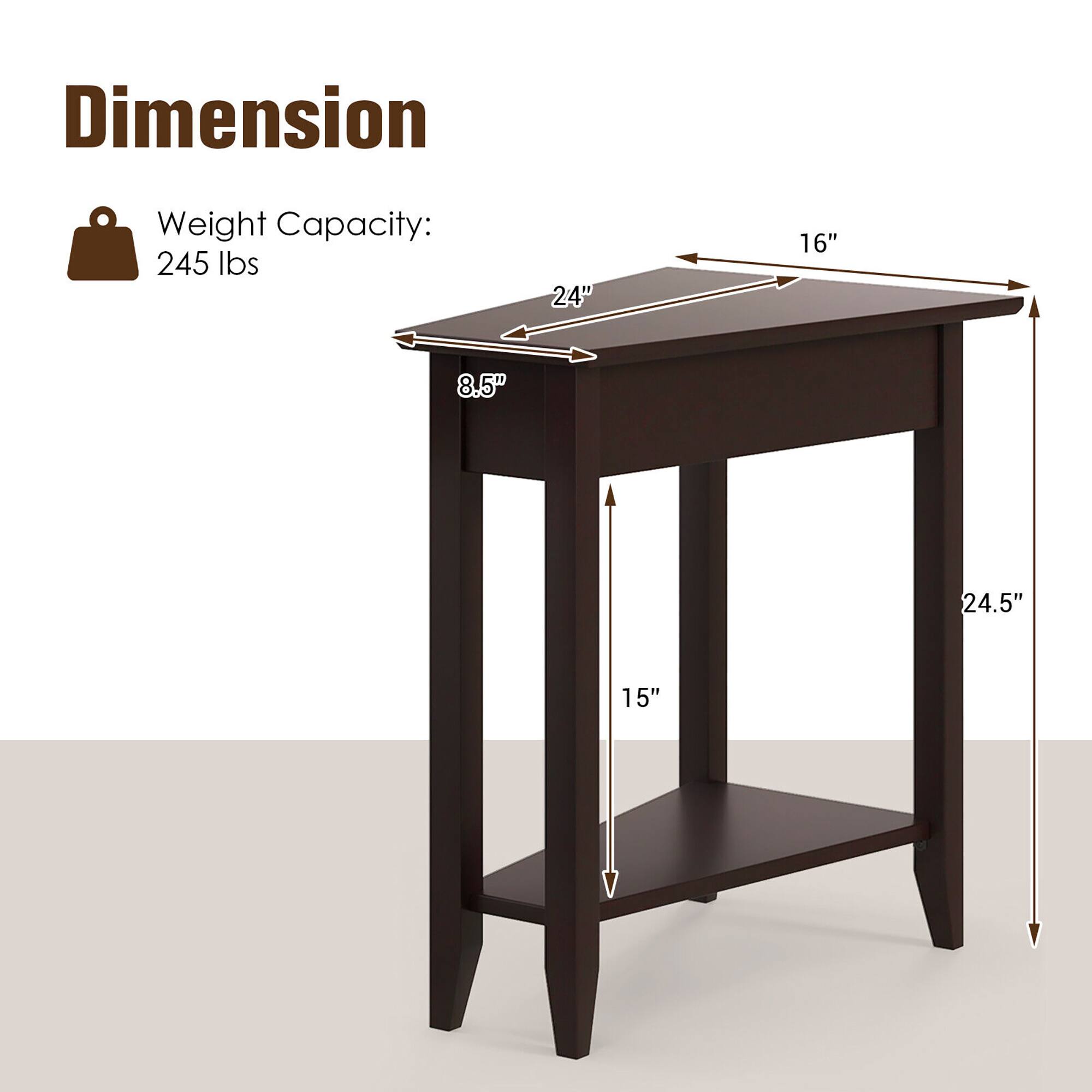 Dimension  
Weight Capacity: 245 lbs  
24" x 16" x 8.5"  
24.5" x 15"