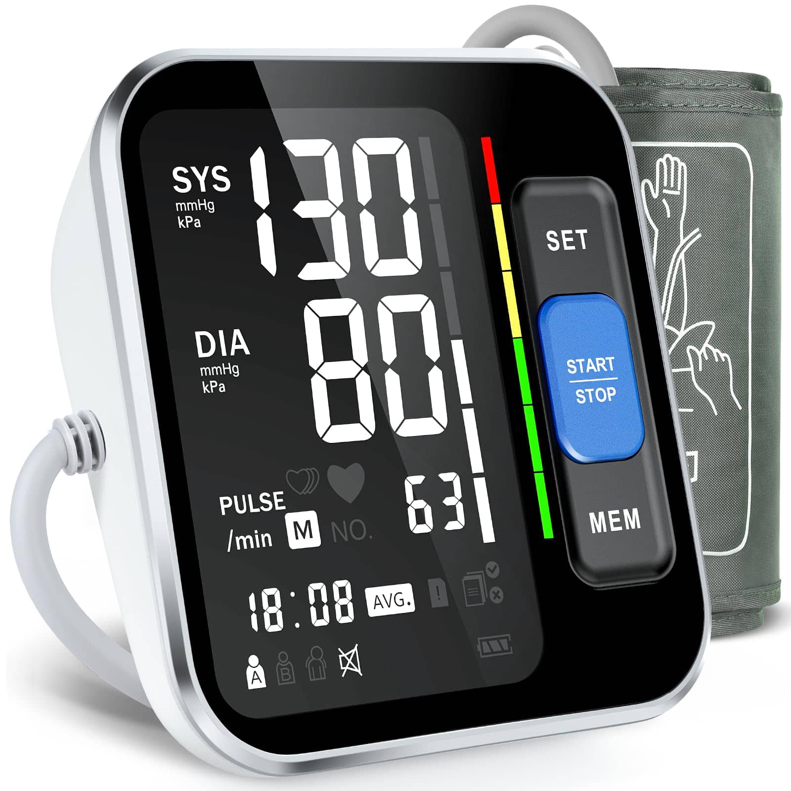Dazzed Corner - Blood Pressure Monitors for Home Use Upper Arm - White