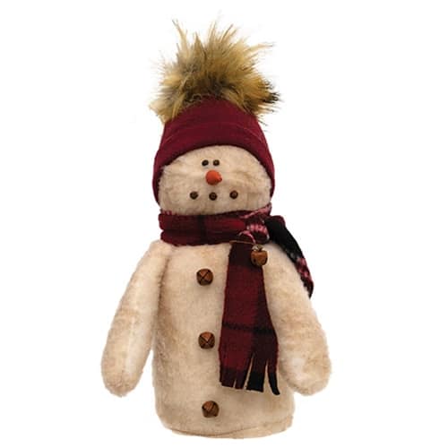 BreeBe - Stuffed Baby Snowman w/Furry Hat - Multicolor