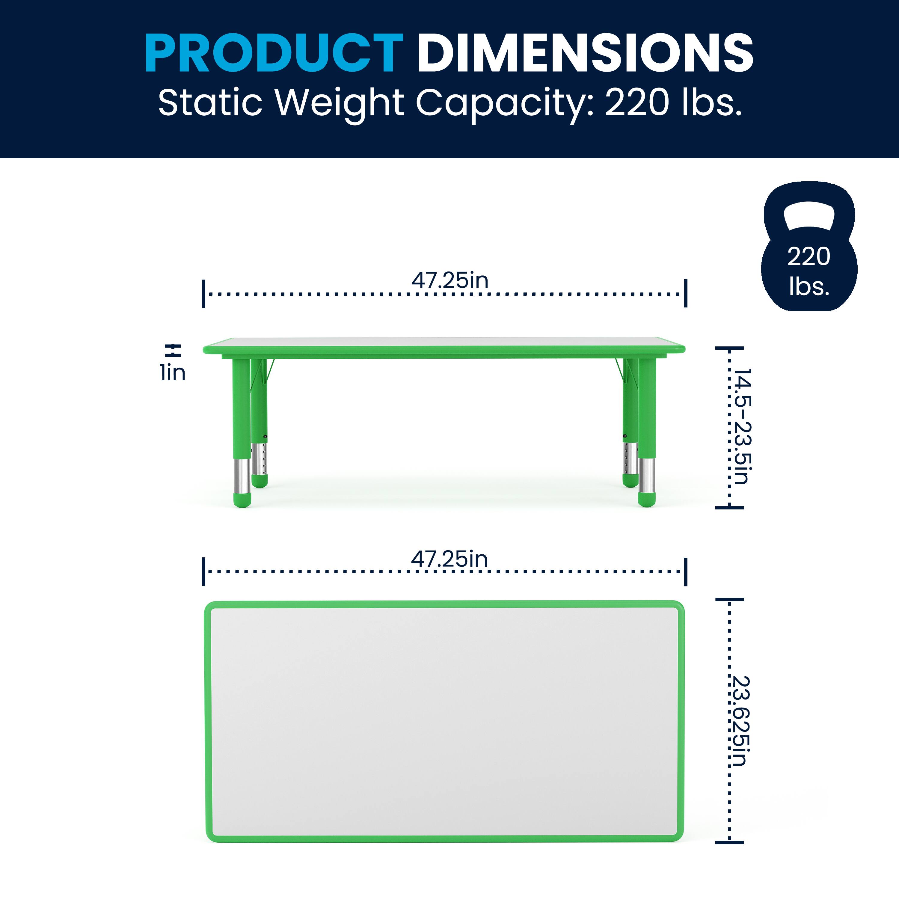 PRODUCT DIMENSIONS  
Static Weight Capacity: 220 lbs.  
47.25in  
14.5-23.5in  
23.625in