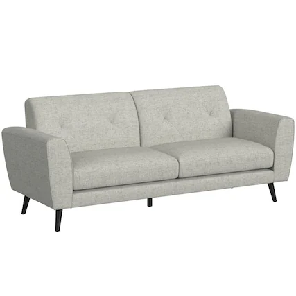 Front. Elements - Sonata Sofa Palmer Smoke with Black Legs - Gray.