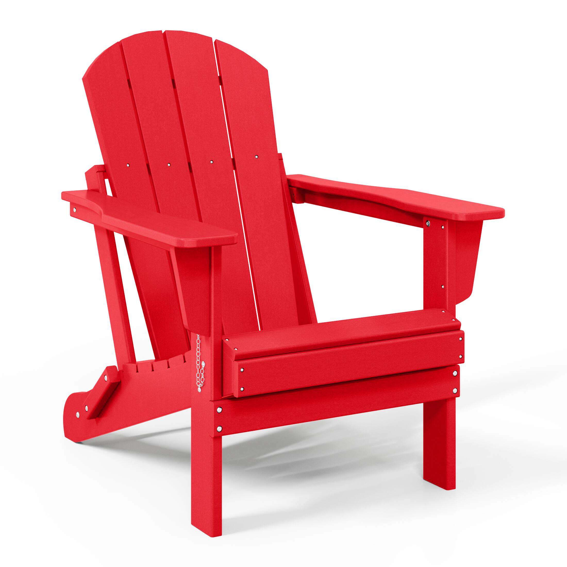 Left. WestinTrends - WestinTrends Malibu Outdoor HDPE Folding Poly Adirondack Chairs (Set of 4) - Red.