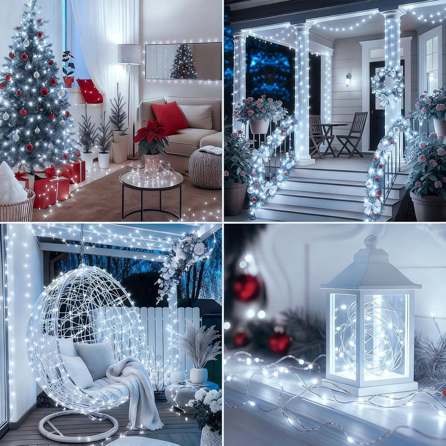 Alt View 1. Veranti - 33 ft 100 LED Christmas Fairy String Lights for Trees and Holiday Decor with Remote, Dimming and Timer.