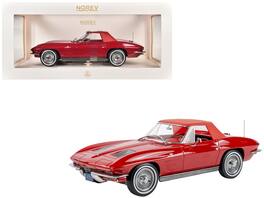 1963 Chevrolet Corvette Stingray Convertible Riverside 1/18 Diecast Model Car by Norev - Red