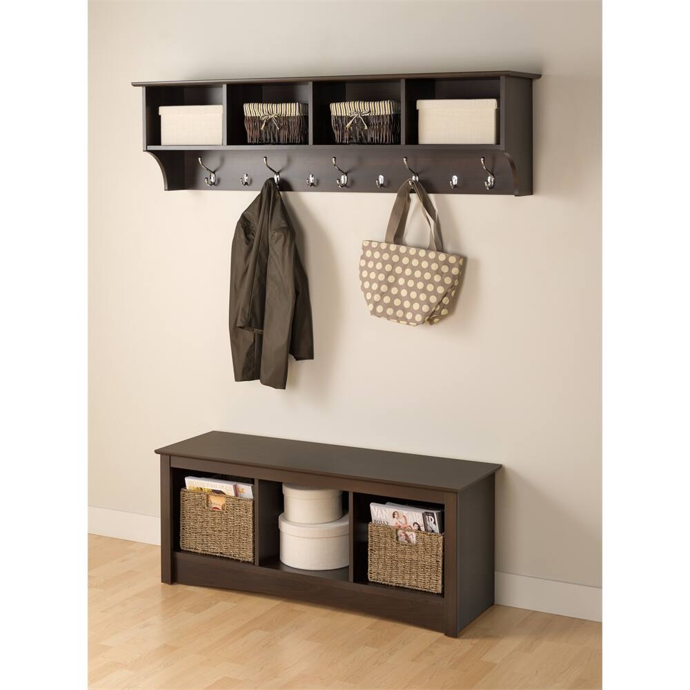 Left. Prepac - Espresso 60" Wide Hanging Entryway Shelf - Espresso.