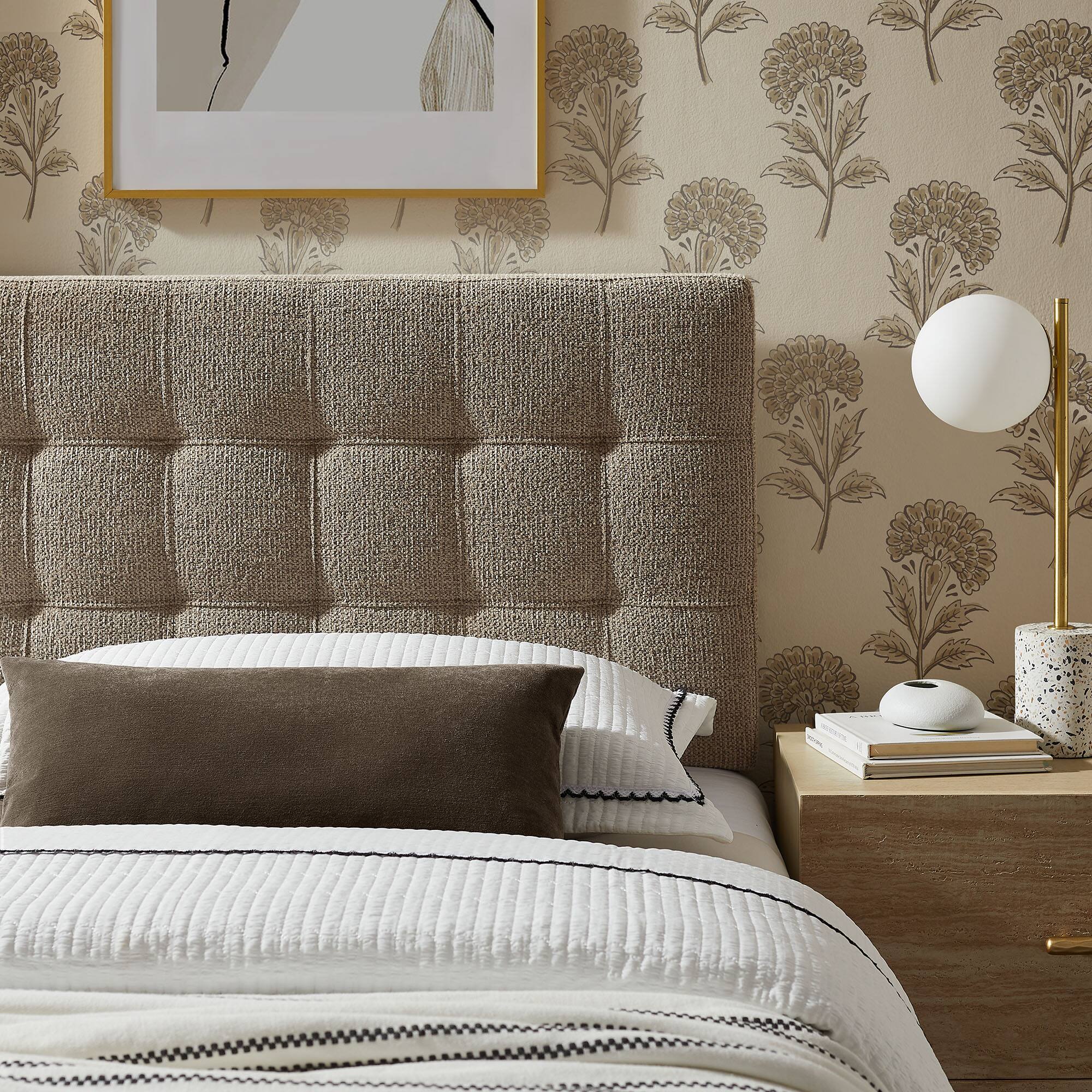 Alt View 1. Modway - Lily Upholstered Fabric Headboard by Modway - Taupe.