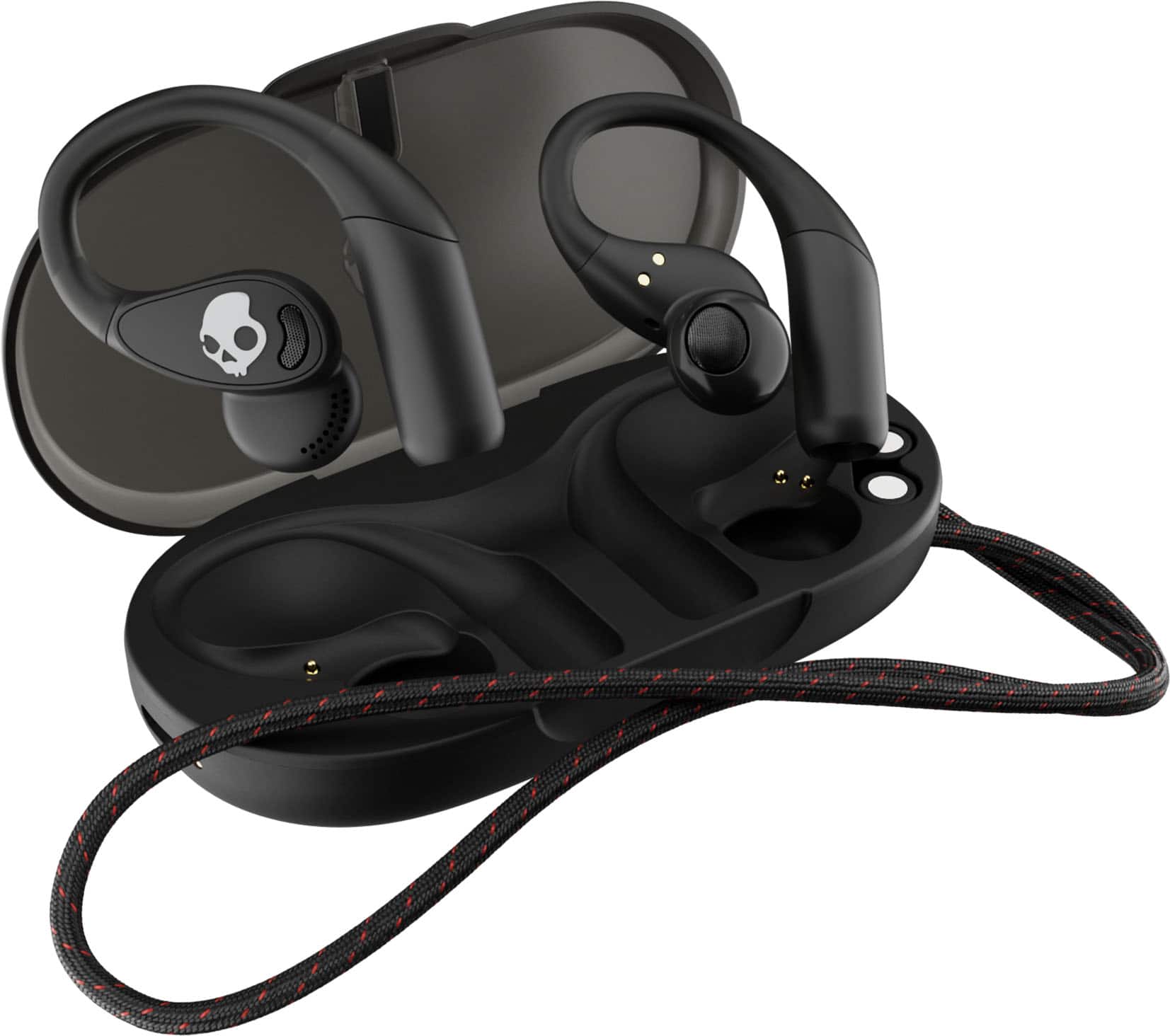 Front. Skullcandy - Push 540 Open-Ear True Wireless Bluetooth Open Earbuds - Black.