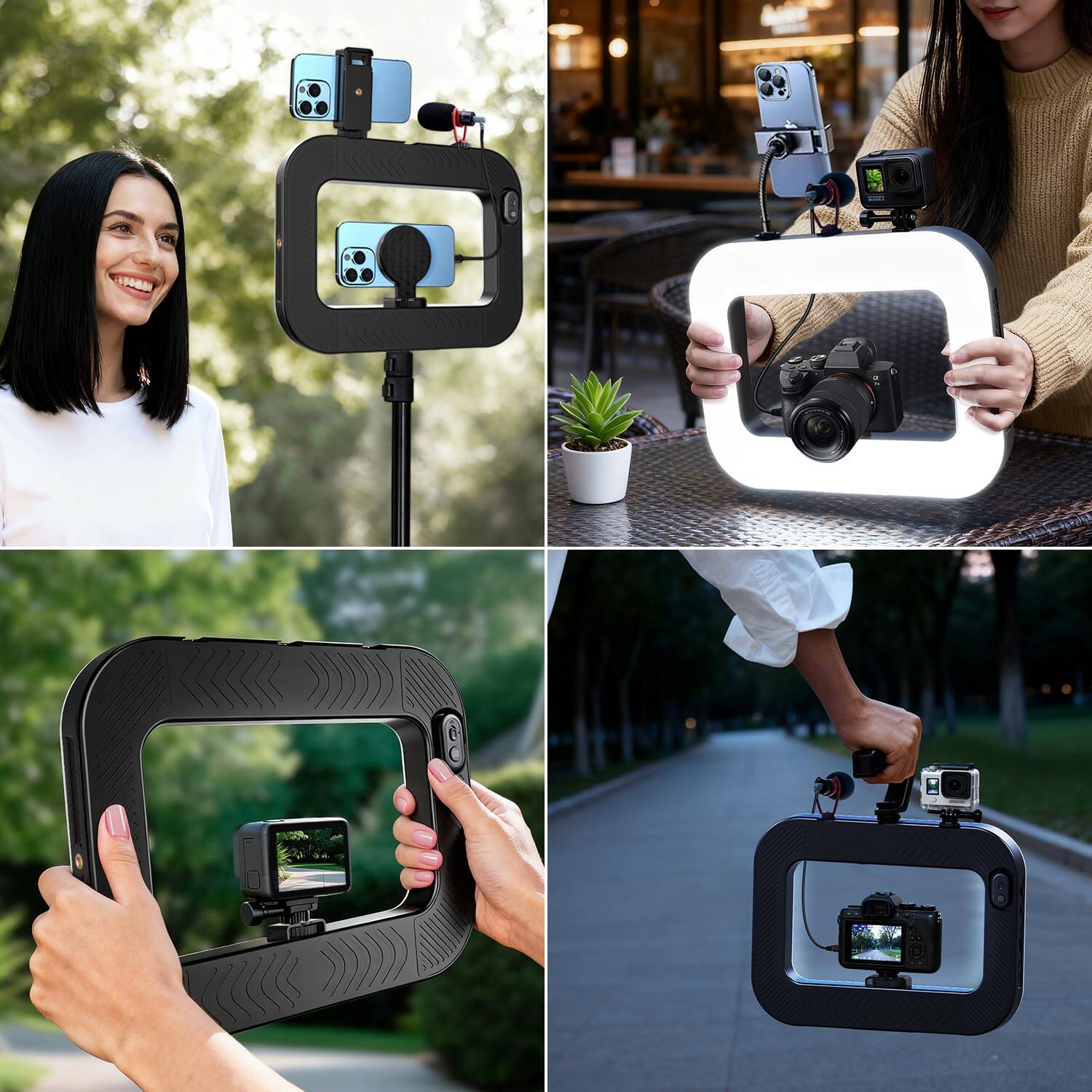 Alt View 5. PRIMEPLUS - 8000mAh LED Ring Light for Phone, Handheld Stabilizer & Video Rig for Smartphone, Camera, Action Cam, Vlog, TikTok.