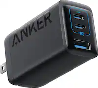 Anker - PowerPort III 65W 3-Port Wall Charger - Black - Front_Zoom