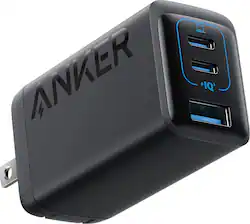 Anker - PowerPort III 65W 3-Port Wall Charger - Black - Front_Zoom
