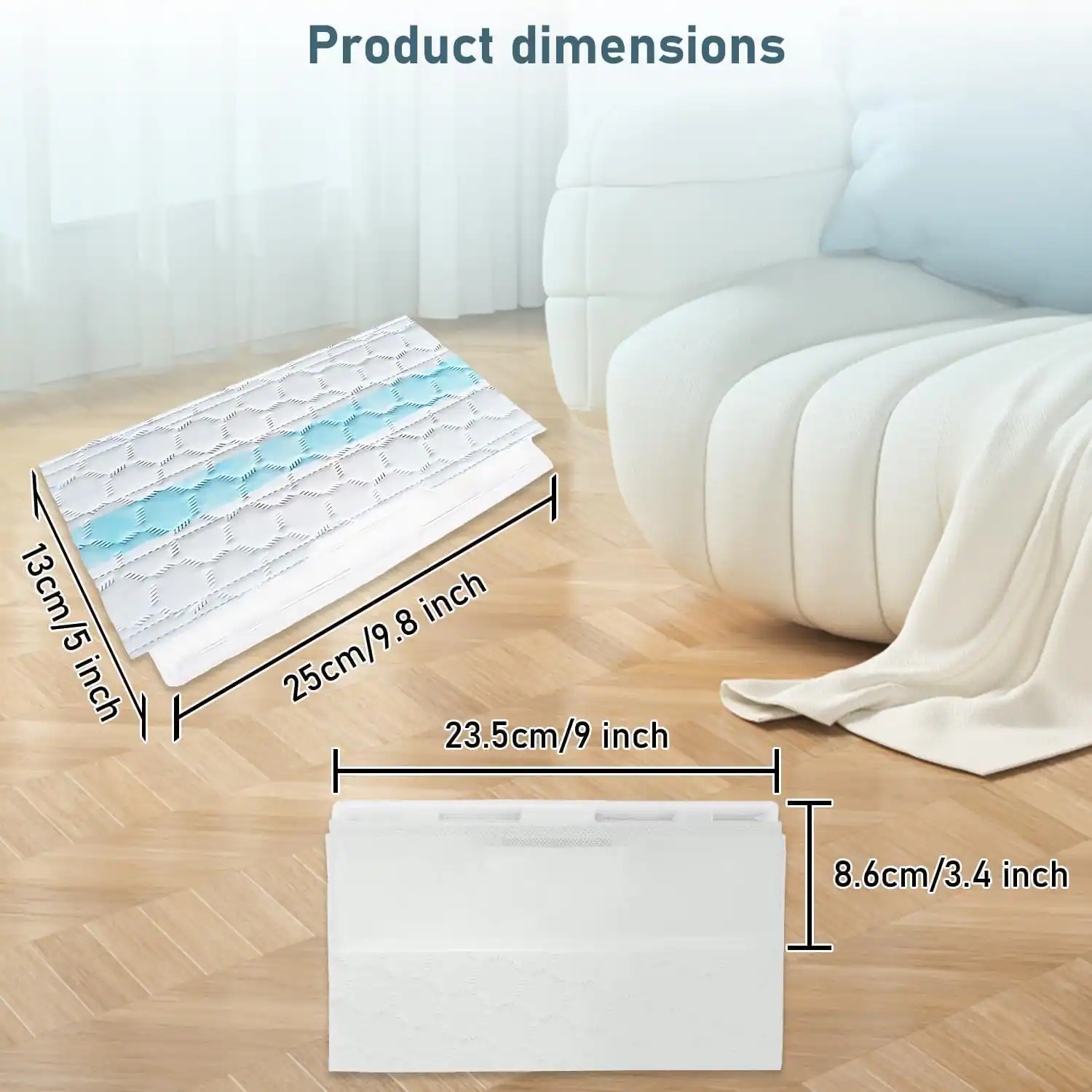 Product dimensions

13cm/5 inch  
25cm/9.8 inch  
23.5cm/9 inch  
8.6cm/3.4 inch