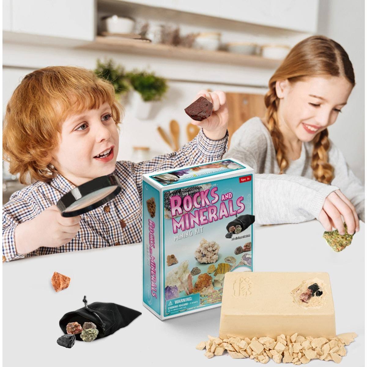 JuzToys STEM Toys Gemstone Dig Kit – Crystal Rock and Gem Digging