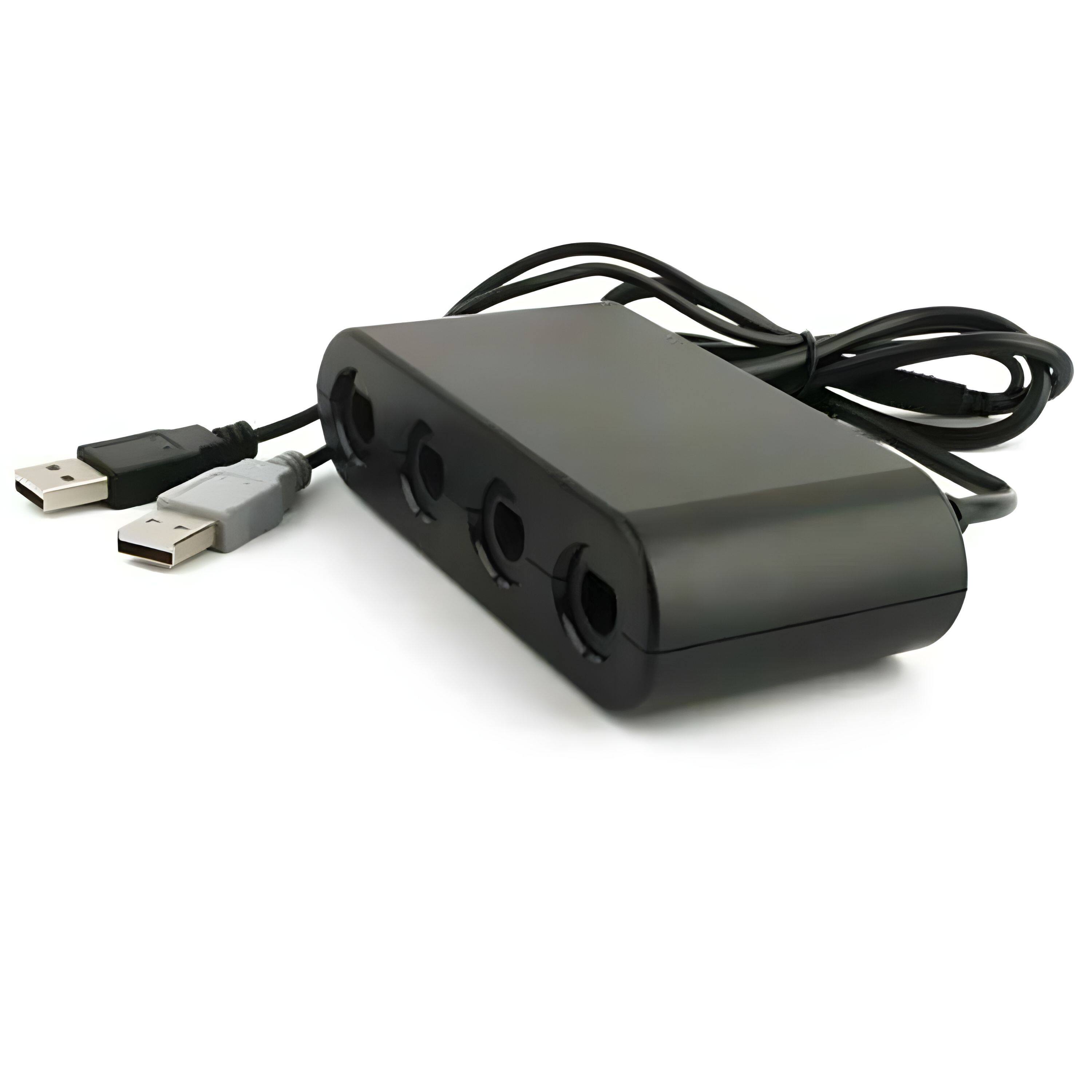 Front. Kitcheniva - Controller Adapter 4 Port For GameCube Nintendo Switch Wii U & PC - Black.