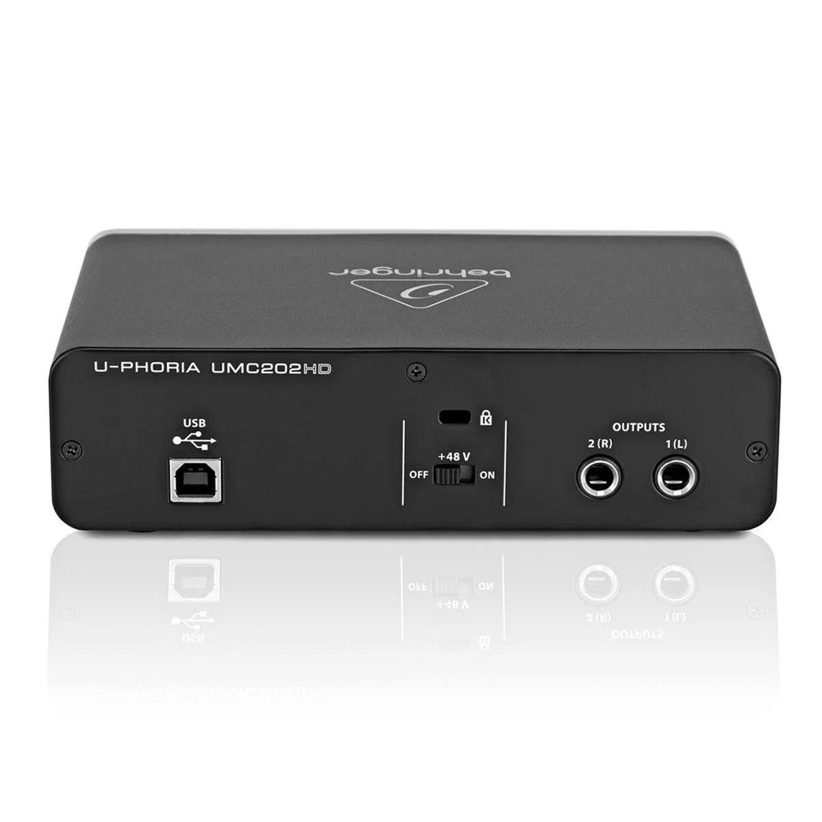 Behringer U-PHORIA UMC202HD USB +48 V it OUTPUTS 2 (R) 1 (L) x OFF ON