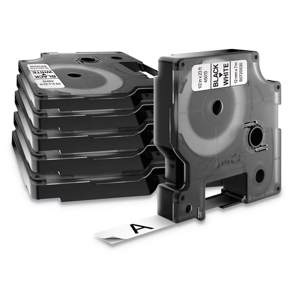 DYMO - 2025517 D1 0.5 in. x 23 ft. Standard Labels - Black Print on Tape (6/Pack) - White