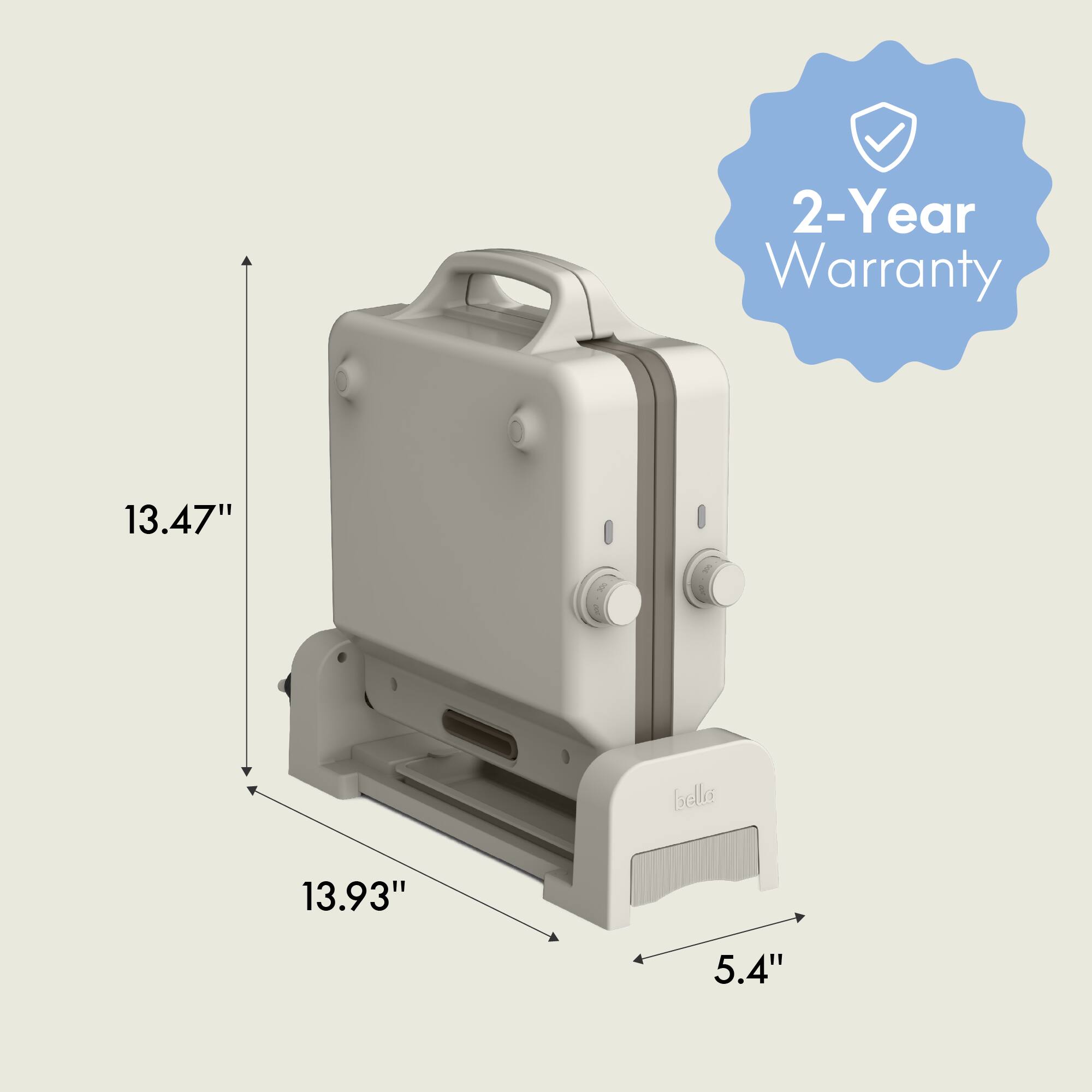 2-Year Warranty

13.47"  
13.93"  
5.4"