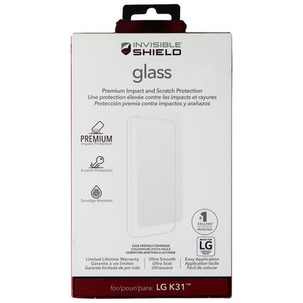 INVISIBLE SHIELD glass Premium Impact and Scratch Protection
Une protection élevée contre les impacts et rayures
Protección premia contra impactos y arañazos
PREMIUM Impact Protection Scratch Protection Smudge Resistant
1 SELLING SCREEN PROTECTION
CASE-FRIENDLY COVERAGE FACILE
COUVERTURE ADAPTADA A LA FUNDA
Limited Lifetime Warranty
Ultra Smooth Easy Application
Garantie à vie limitée Ultra lisse Application facile
Garantía limitada de por vida
Ultrasuave Fácil de colocar
TM for/pour/para: LG K31
